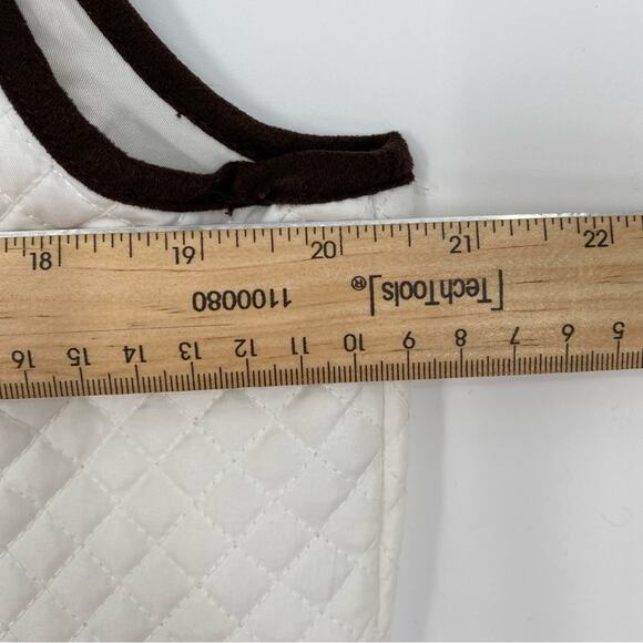 G.H. BASS & Co. Quilted Vest Outdoor Equestrian Classic Hiking White W/ Brown L - Picture 6 of 9